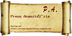 Press Anasztázia névjegykártya